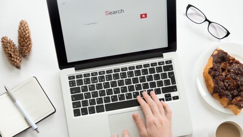 browser on laptop