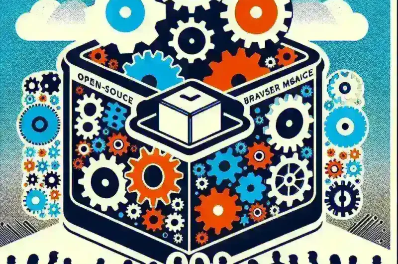 "Developer using an open-source headless browser manager on a laptop, showcasing efficient web automation tools in a modern coding environment"