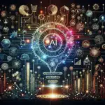 "AI technology streamlining social media content creation for digital marketing strategies, showcasing innovative tools and analytics for enhanced engagement."