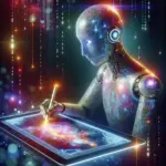 **Alt Text:** "AI-generated digital illustration showcasing a vibrant, futuristic cityscape, highlighting the impact of artificial intelligence on modern art creation."