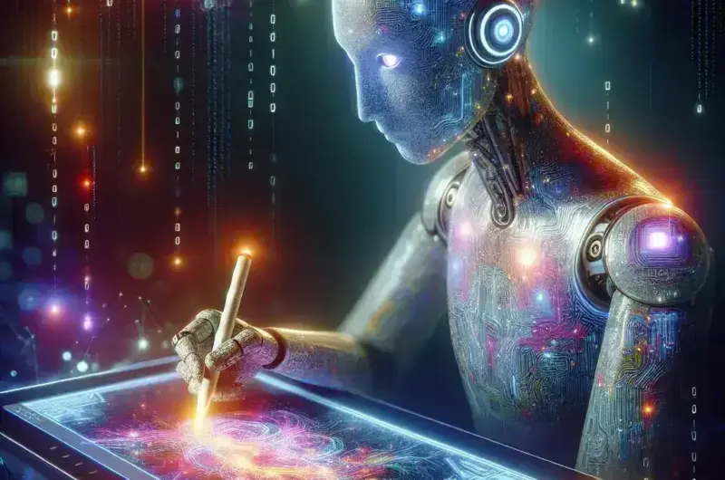 **Alt Text:** "AI-generated digital illustration showcasing a vibrant, futuristic cityscape, highlighting the impact of artificial intelligence on modern art creation."