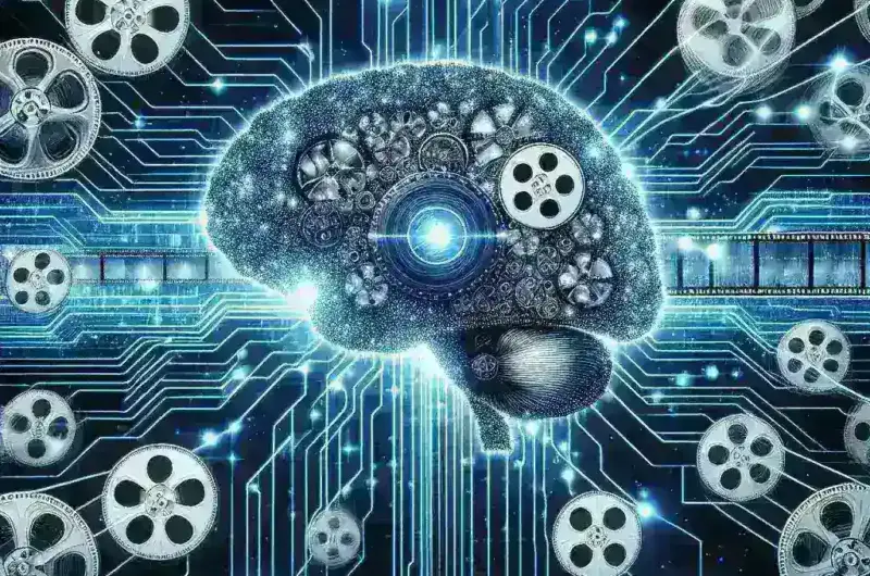 "AI technology in action for automatic video editing, showcasing a user-friendly interface transforming raw footage into polished content, highlighting the revolution in digital content creation."