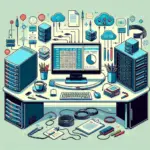 "Database administrator monitoring real-time database replication tools on computer screen, showcasing essential software for effective data synchronization and performance analysis."