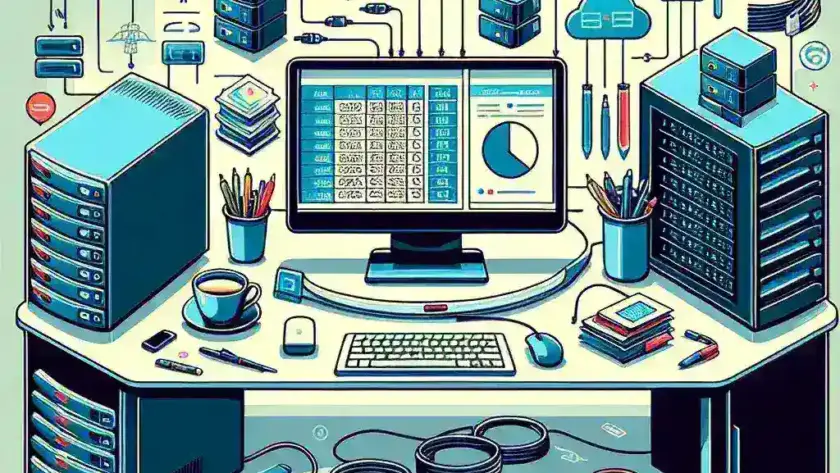 "Database administrator monitoring real-time database replication tools on computer screen, showcasing essential software for effective data synchronization and performance analysis."