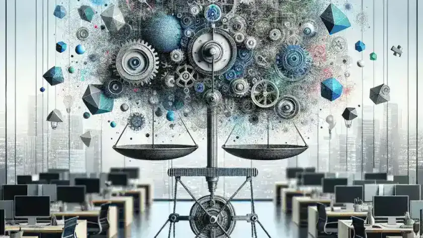 "Illustration of automated workload balancing systems in enterprise environments, showcasing efficient resource allocation and task management solutions for optimizing performance in businesses."